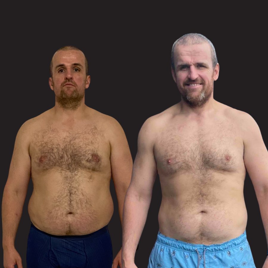 LFG member before and after: smaller waist and fuller shoulders