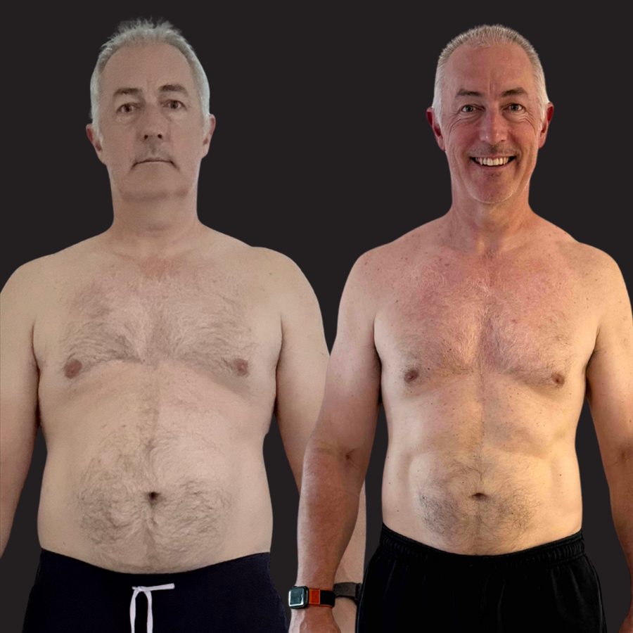 LFG member before and after: leaner stomach and chest