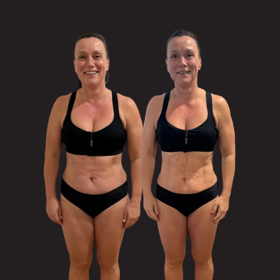 LFG member before and after: tighter waist and more visible muscle definition